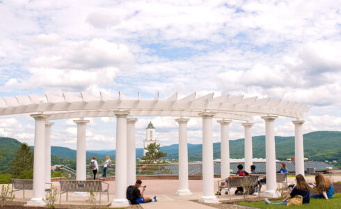amazing view of hartwick college and mountains