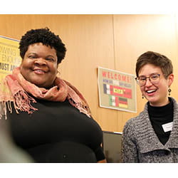 Hartwick College DEIB Committee Co-Chairs Alicia Richardson and Tessa Yang