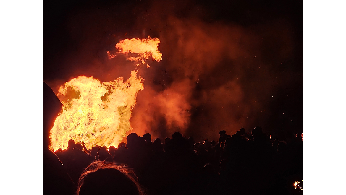 12th Night Celebration bonfire in Iceland