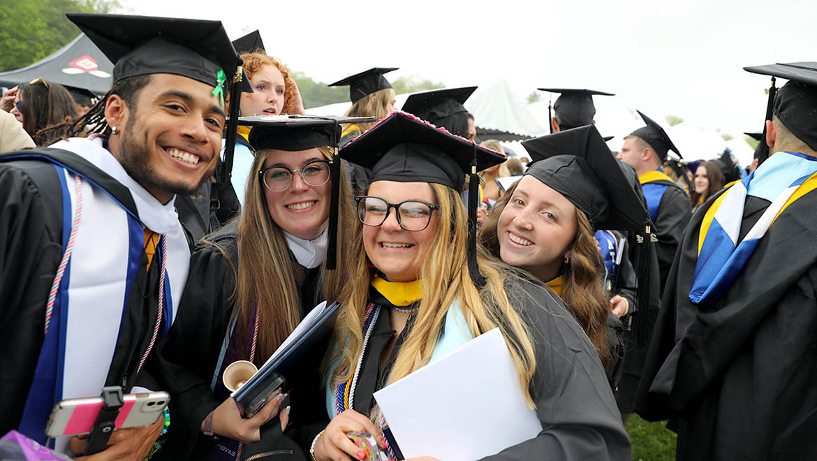 Hartwick College graduates after Commencement Ceremony