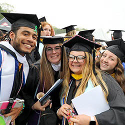 Hartwick College graduates after Commencement Ceremony