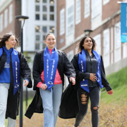 Hartwick College graduates before Last Walk on Founders' Way