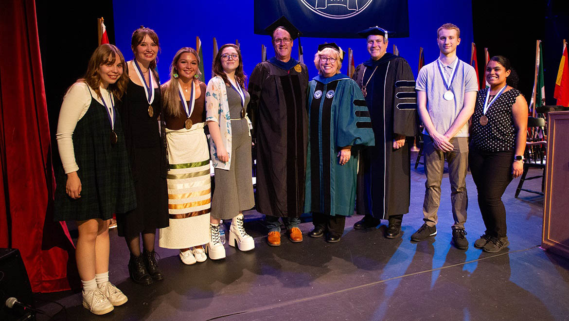 2024-25 Hartwick College John Christopher Hartwick Scholars with James Buthman, Laurel Bongiorno, James Mullen