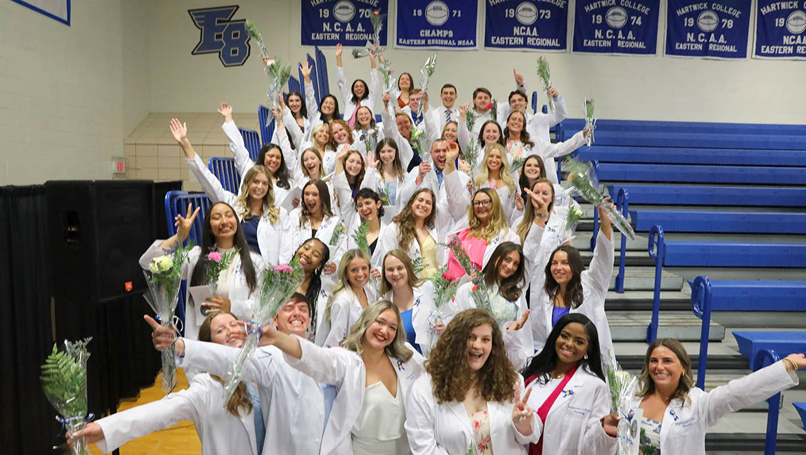 Hartwick College nursing graduates after nurses pinning ceremony