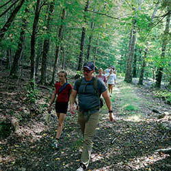 Hartwick College staff and students hiking Table Rock Trail