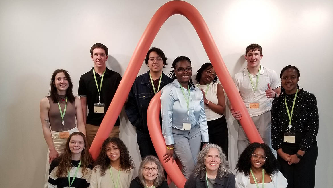 Hartwick College Silicon Valley Fellows with faculty and staff at Airbnb headquarters