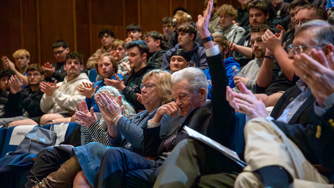 Doug Logan in audience before speaking during the Thom Meredith '73 Sport Management Lecture Series