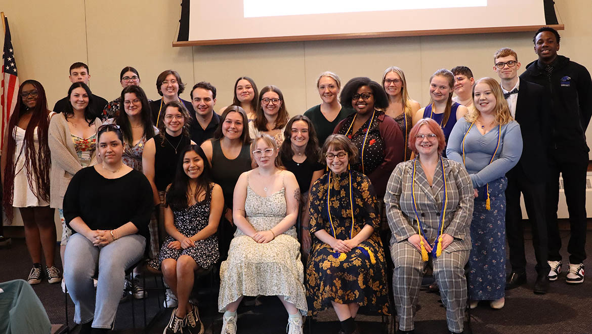 Hartwick College students of Delta Alpha Pi upon induction April 2025