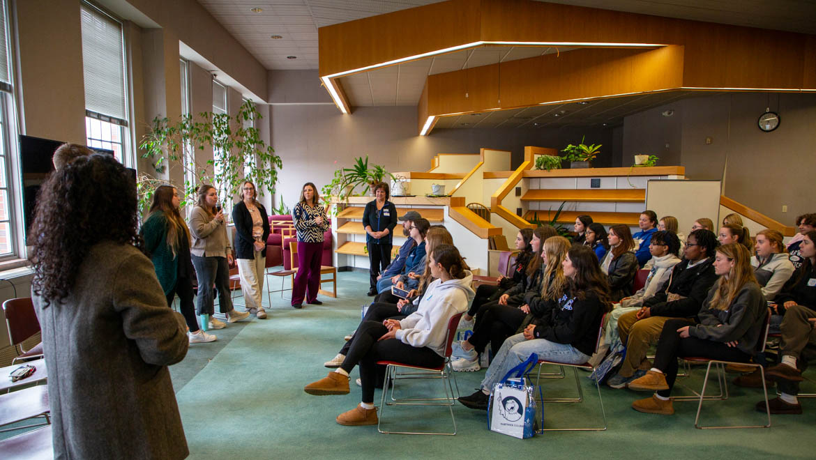 Hartwick College accepted nursing students and families listen to presentations during Accepted Students' Day