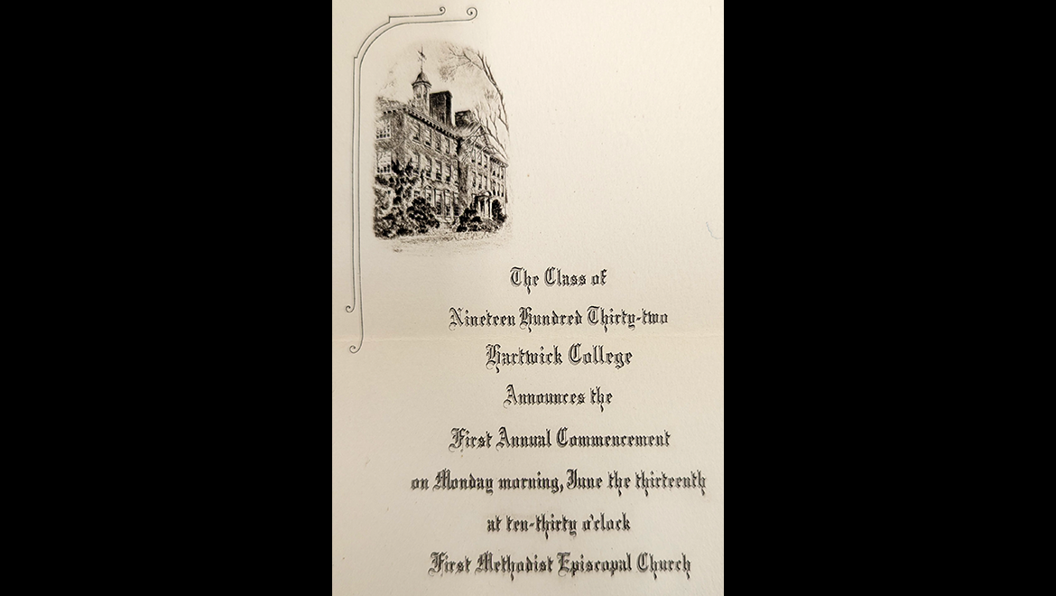 FirstHartwick College Commencement Invitation, 1932