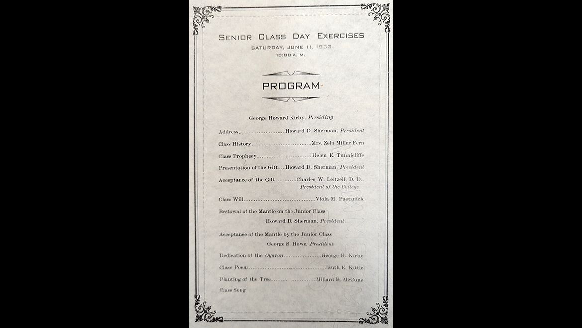 First Hartwick College Commencement Program, 1932