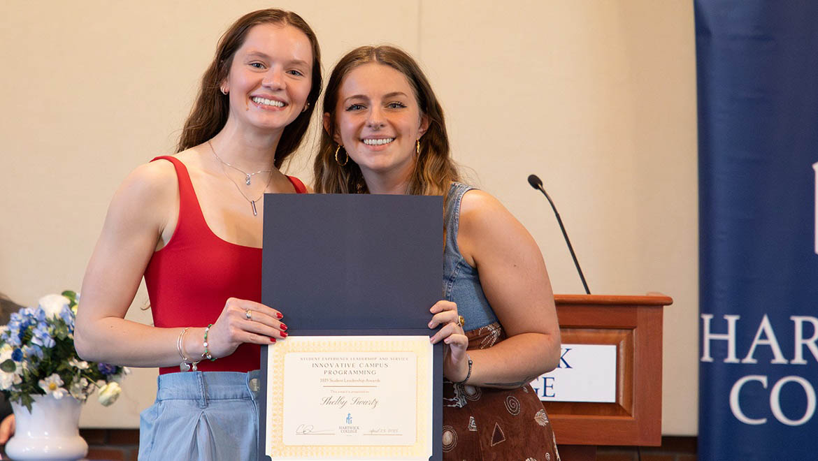 Innovative Campus Programming recipient– Shelby Swartz ’25 with Gianna Boveri