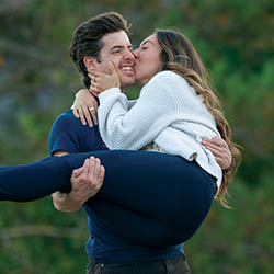Drew Angus ’11 shares a reminiscent moment with Nicole Palmer at True Blue Weekend ’24.