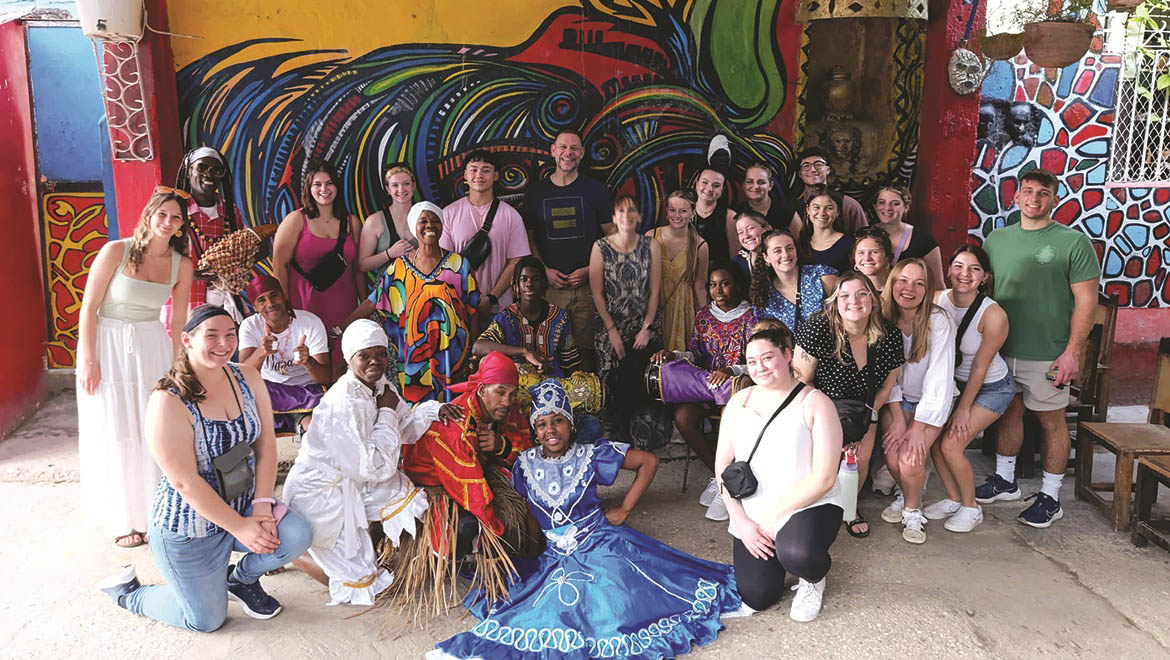 Hartwick College nursing students and staff at Cuban cultural center