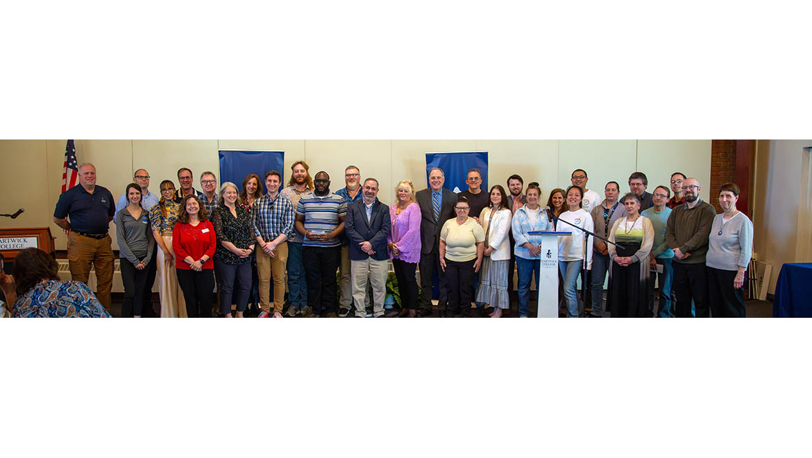 Hartwick College Quinquennial Award Recipients with President Mullen