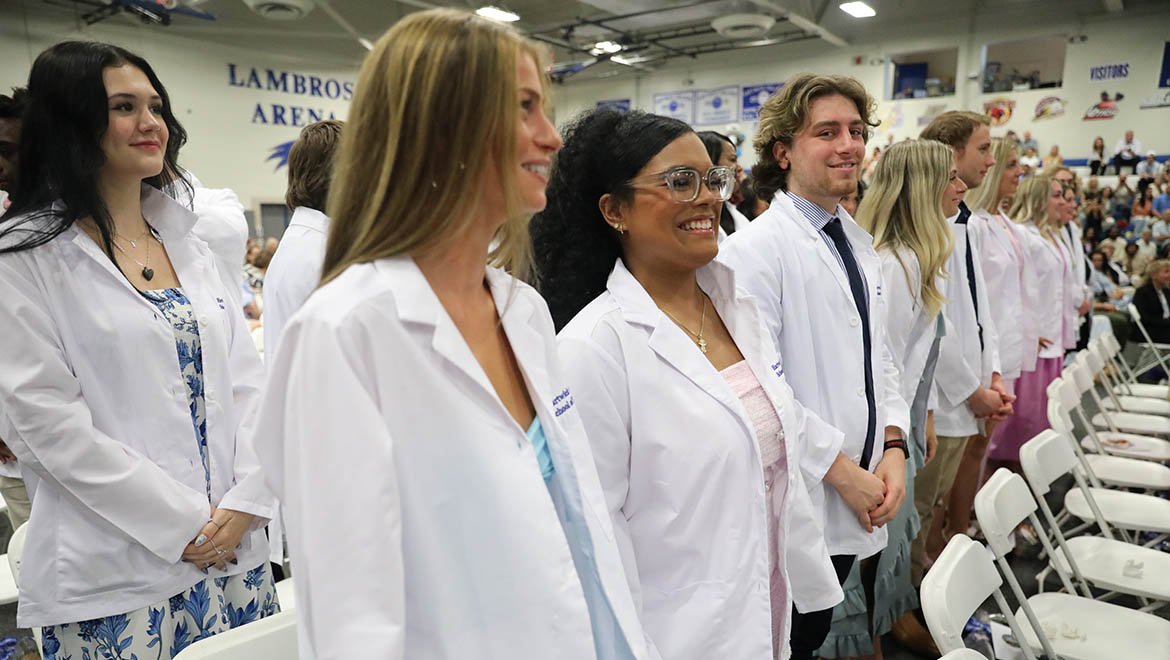 Hartwick College nursing graduates after nurses pinning ceremony