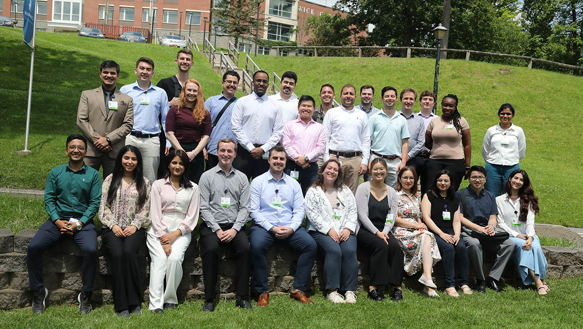 Bassett practitioners and Hartwick student participants during healthcare training summer simulation event