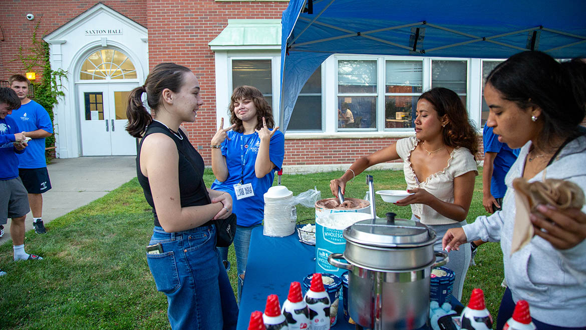 Hartwick College students enjoy the Ice Cream Social during Wick Weekend