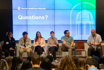 Bassett Healthcare professionals during panel discussion with Hartwick students during career program