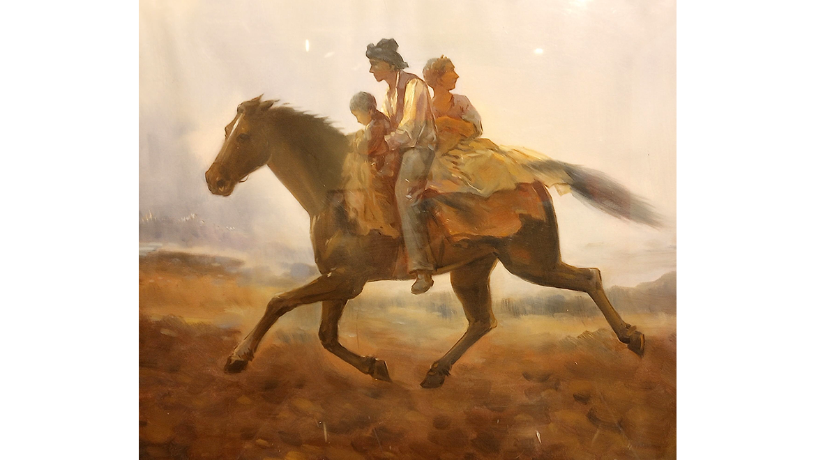 Copy of Eastman Johnson, A Ride for Liberty - The Fugitive Slaves (original oil on paperboard, 1862)