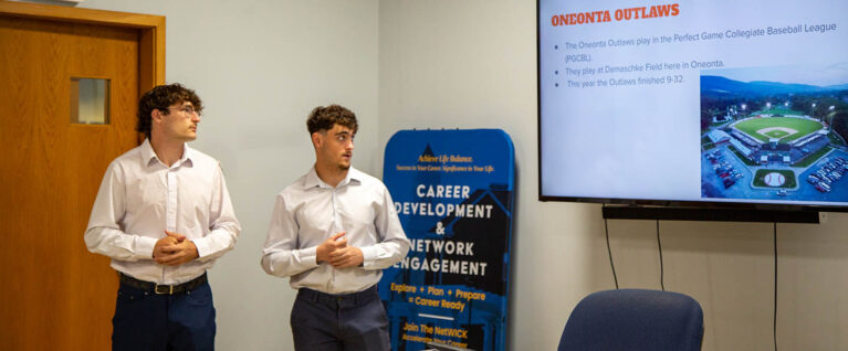 Hartwick College students share their internship experience during Internship Showcase