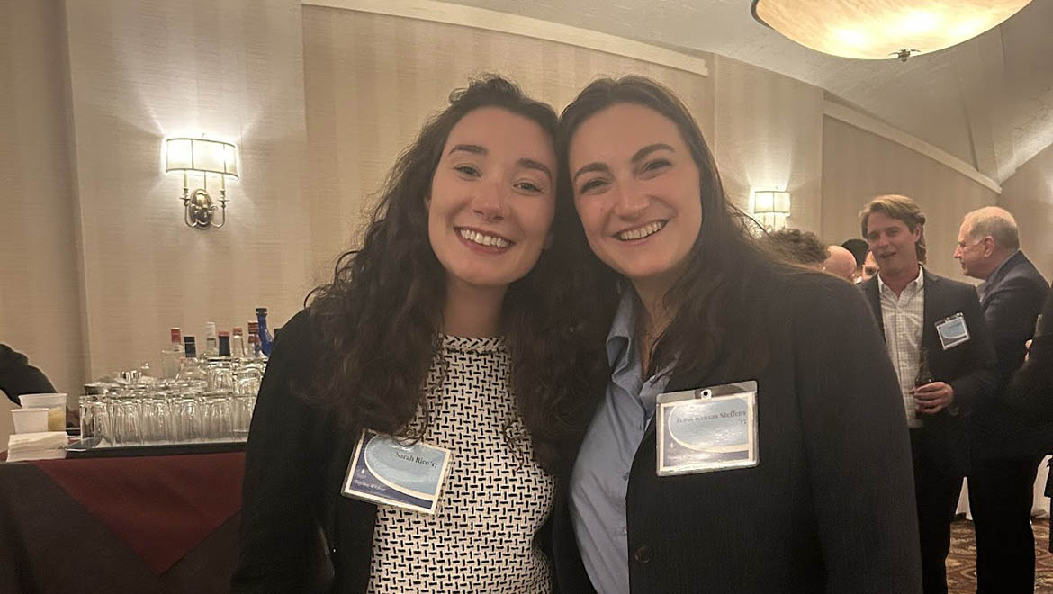 Sarah Rice ’17 and Tessa Kansas ’15 during Hartwick College Institute of Public Service reception.