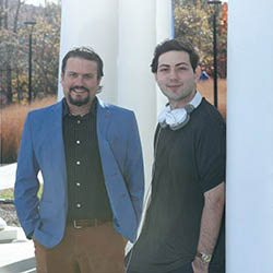 Noah Goldblatt, Hartwick’s executive director for global engagement and Aiden Fatta ’27, a computer science major