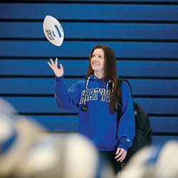 Ellie Kalbach ’26 with football