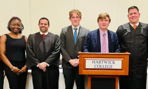 Hartwick students and alumni participate in mock trial.