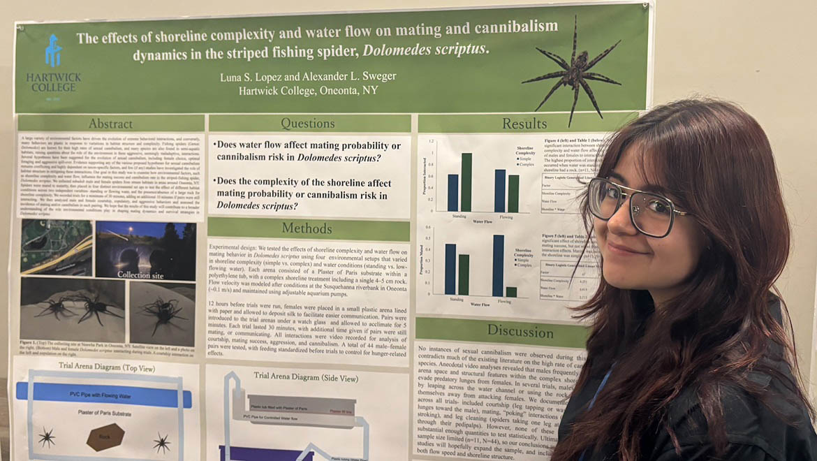Luna Lopez ’26 presenting study findings at the Catskills Environmental Research and Monitoring (CERM) Conference