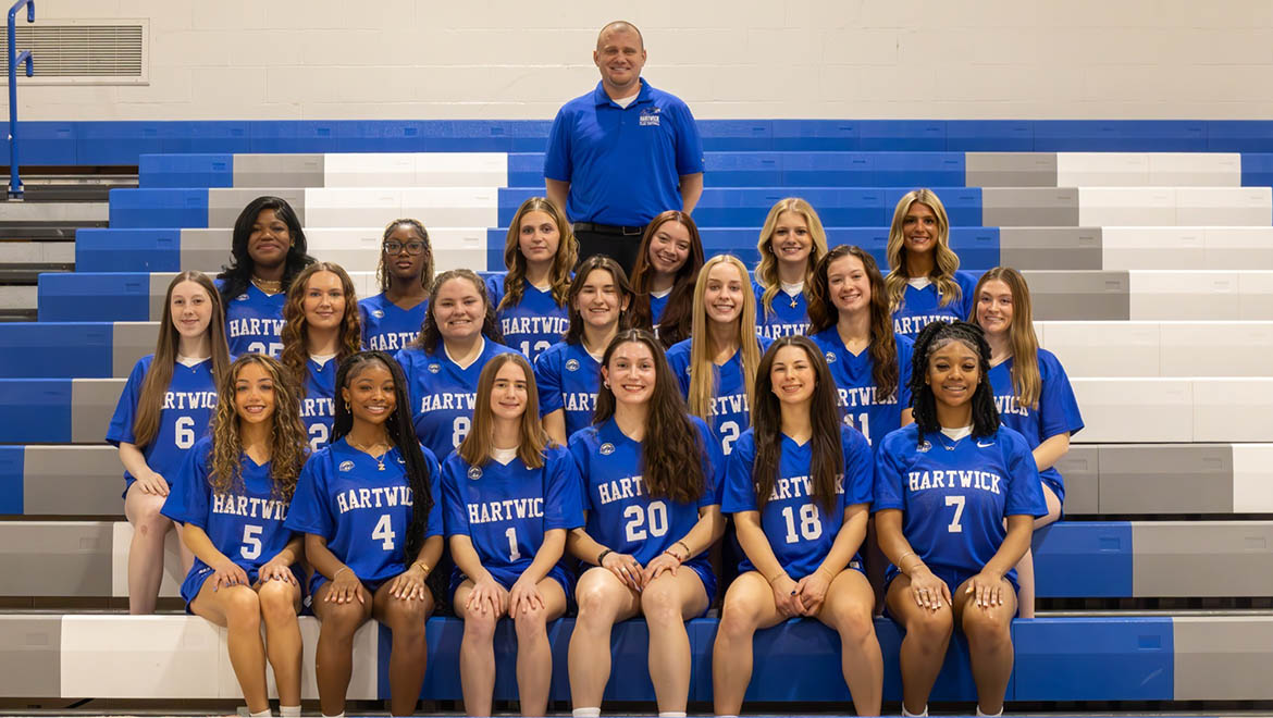 Hartwick College Women's Flag Football Team and Coach Zurn