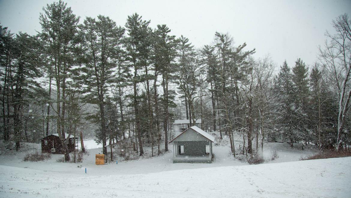 Winter scene at Pine Lake