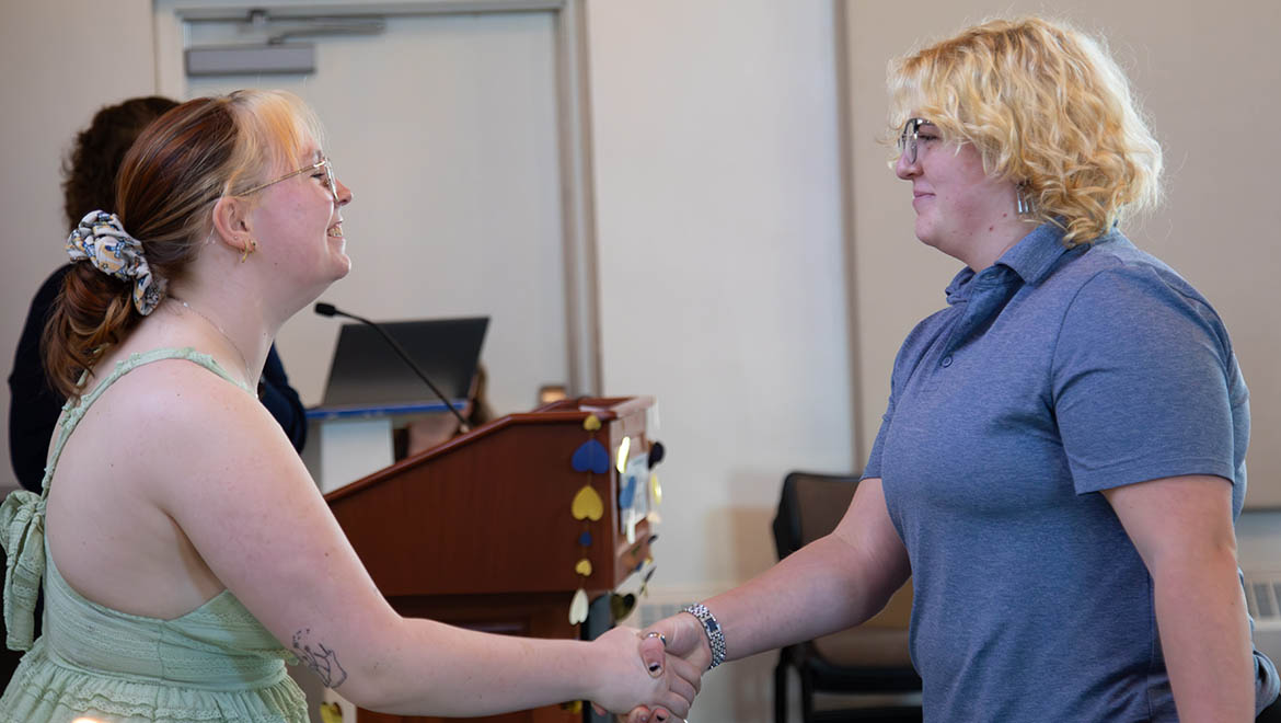 Hartwick College Eta Mu Chapter of Delta Alpha Pi academic honor society induction