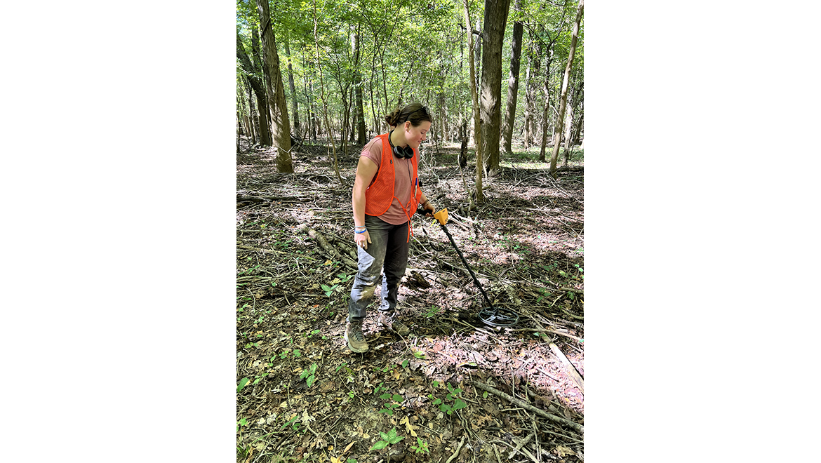 Miakoda Feldman doing field work