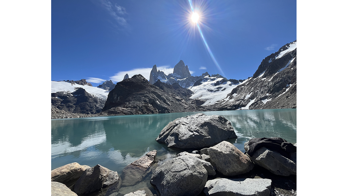 El Chaltén, Argentina melting snowy mountain view