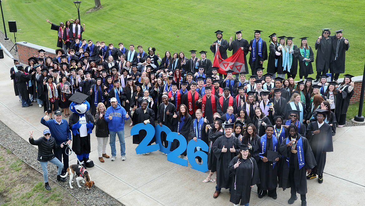 Hartwick College Seniors during Last Walk on Founders' Way before Commencement