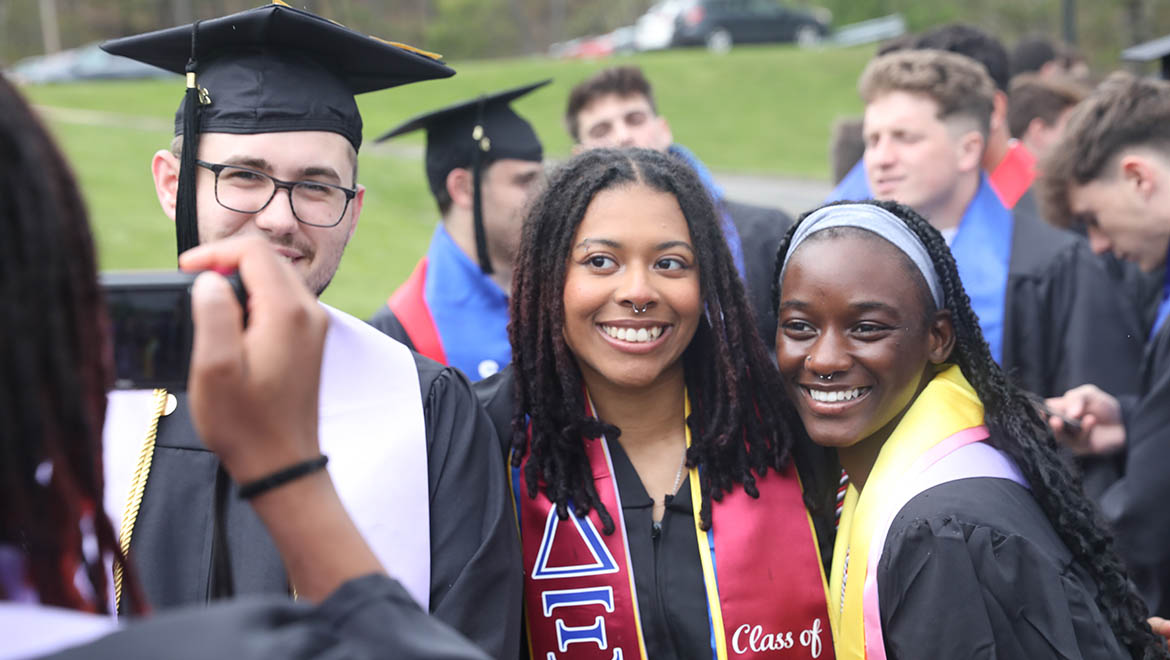 Hartwick College Seniors during Last Walk on Founders' Way before Commencement