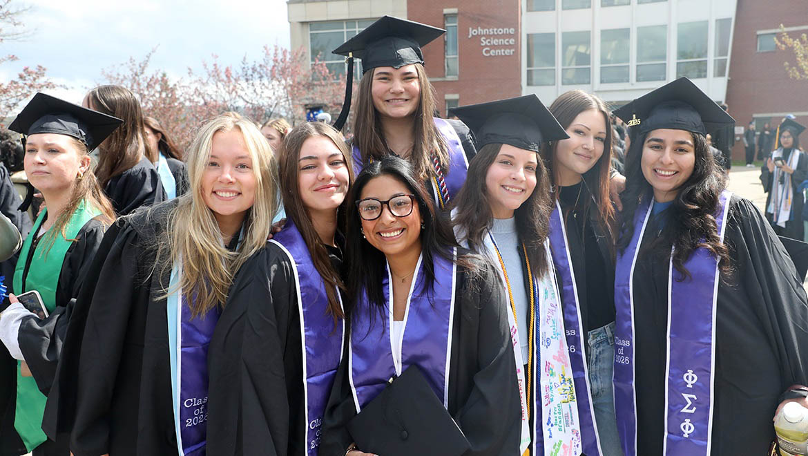 Hartwick College Seniors during Last Walk on Founders' Way before Commencement