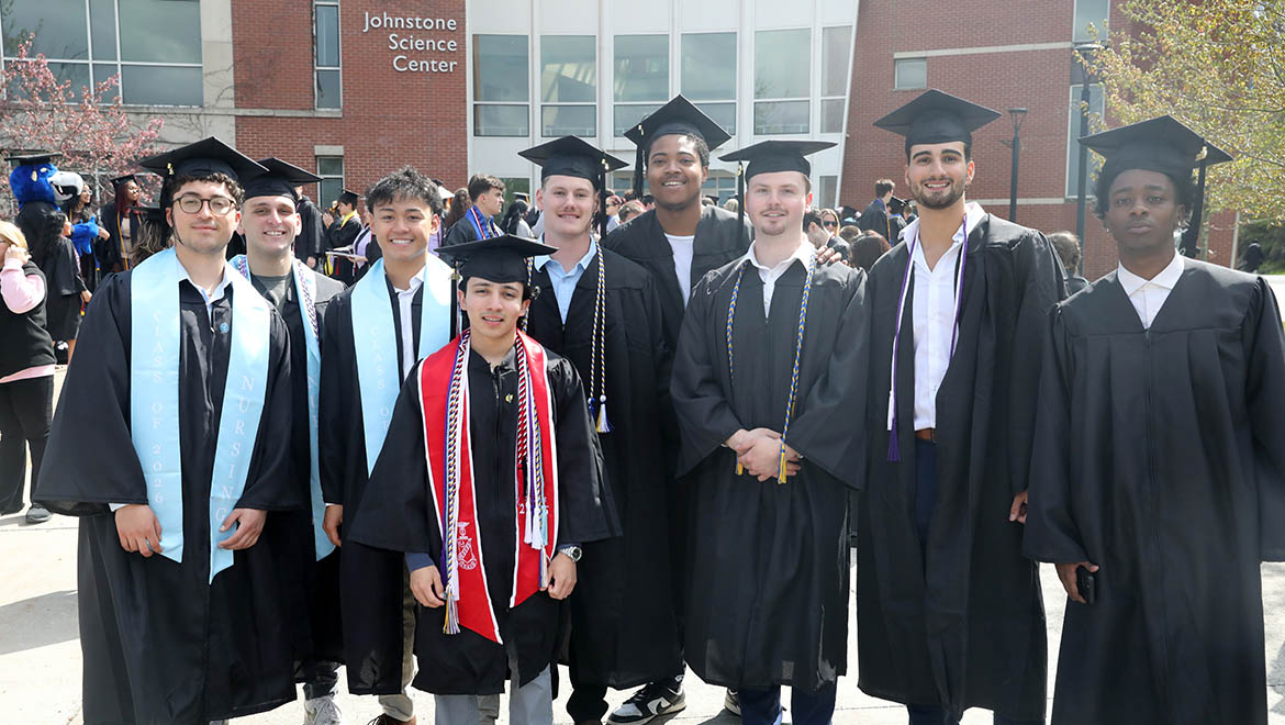 Hartwick College Seniors during Last Walk on Founders' Way before Commencement