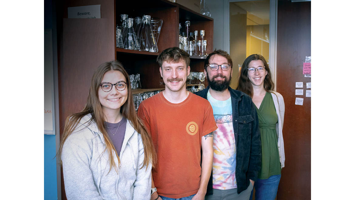 Samantha (MacColl Garfinkel) Benjamin ’15, Caleb Mallery ’22 and Autumn Pope ’23, Jon Paczkowski ’08