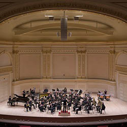 Hartwick College Wind Ensemble on stage at Carnegie Hall