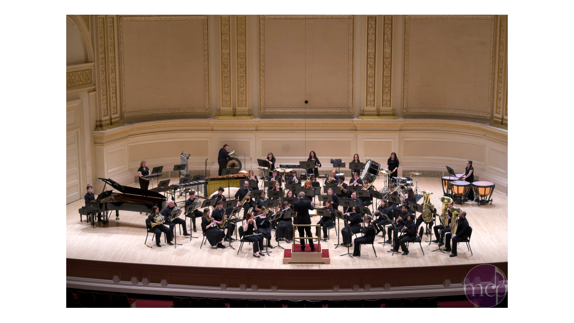 Hartwick College Wind Ensemble on stage at Carnegie Hall