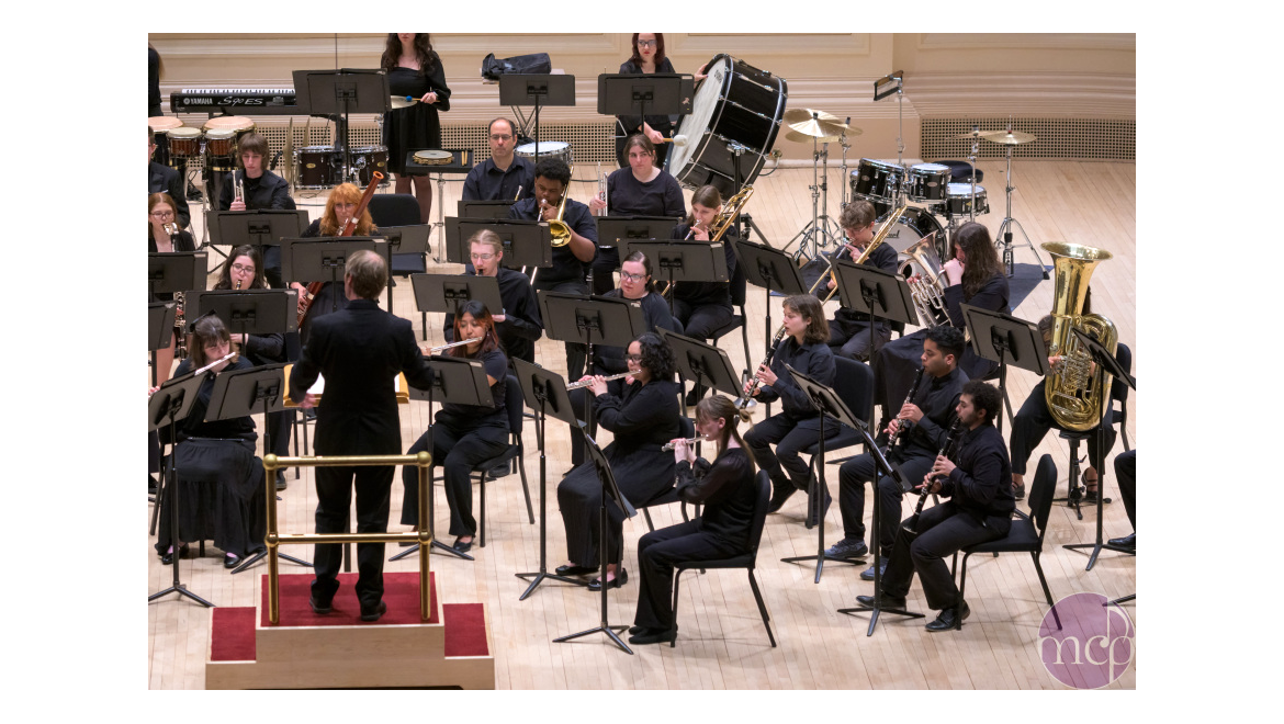 Hartwick College Wind Ensemble on stage at Carnegie Hall