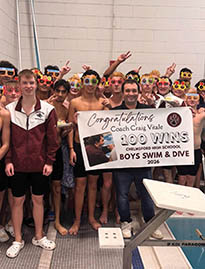 Craig Vitale with Chelmsford High School Swim Team
