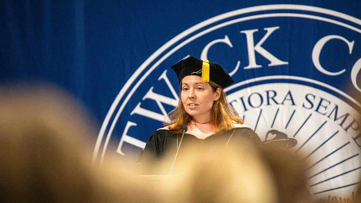 Vice President for Academic Affairs and Provost Jennifer Dearden welcomed the new class of students during Opening Convocation